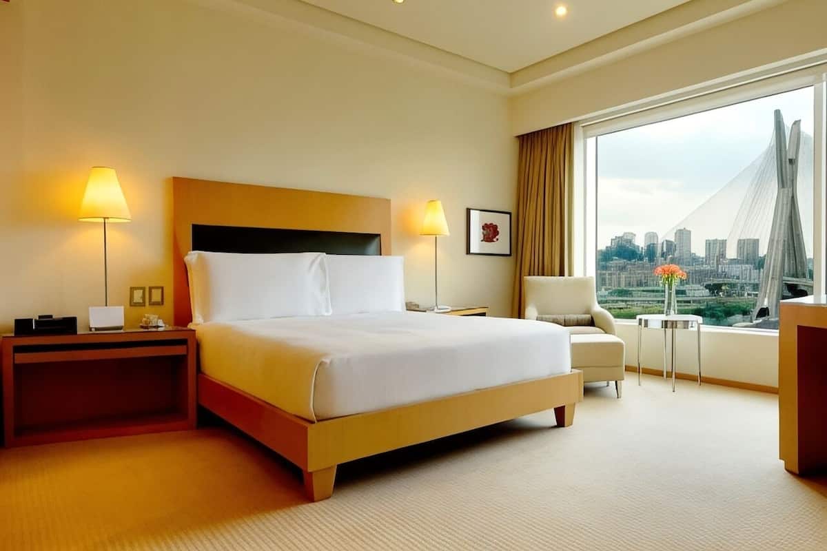 Draps en coton égyptien, literie de qualité supérieure, minibar