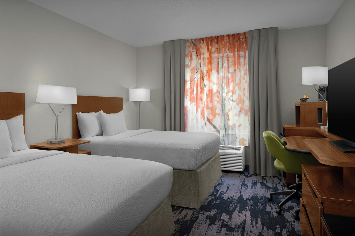 Room, 2 Queen Beds, Non Smoking | Premium bedding, pillow-top beds, desk, iron/ironing board