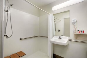 Bañera con ducha, artículos de tocador gratuitos, secador de pelo