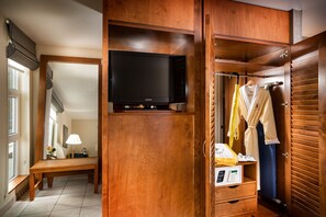 Premium bedding, down comforters, pillowtop beds, in-room safe