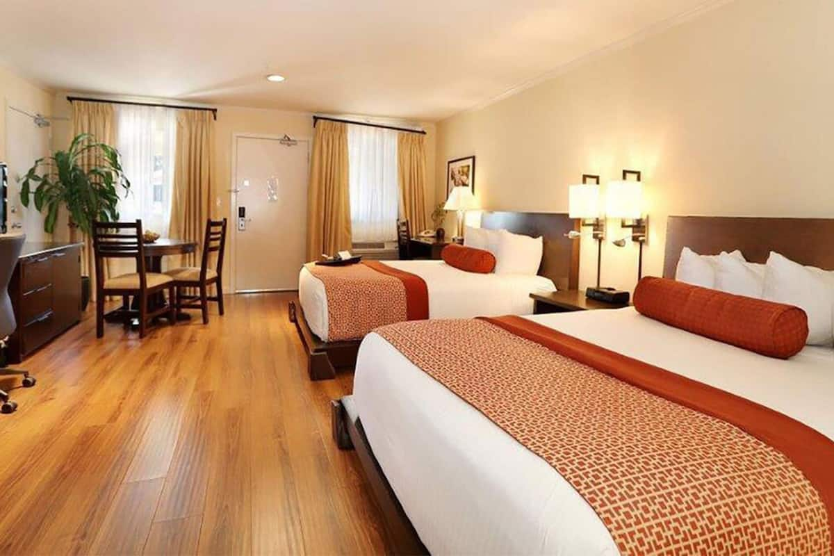 Suite, Non Smoking, Refrigerator & Microwave (2 Queen Beds) | Premium bedding, pillowtop beds, in-room safe, desk