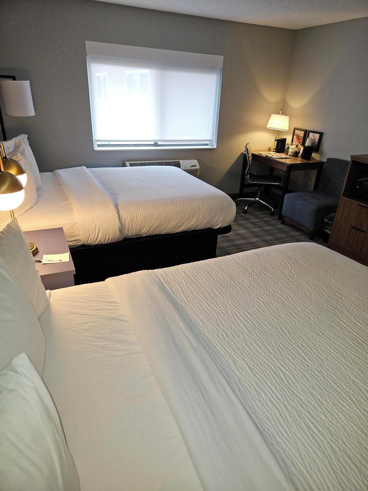 desk, blackout curtains, iron/ironing board, free cots/infant beds