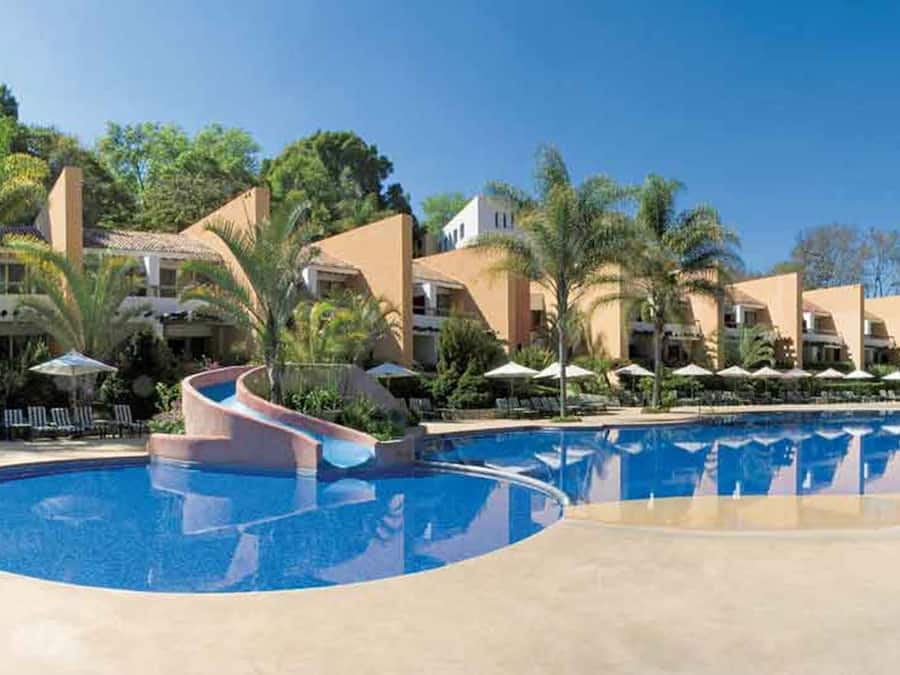 Outdoor pool, pool umbrellas