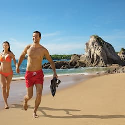 On the beach, beach towels, snorkeling, windsurfing