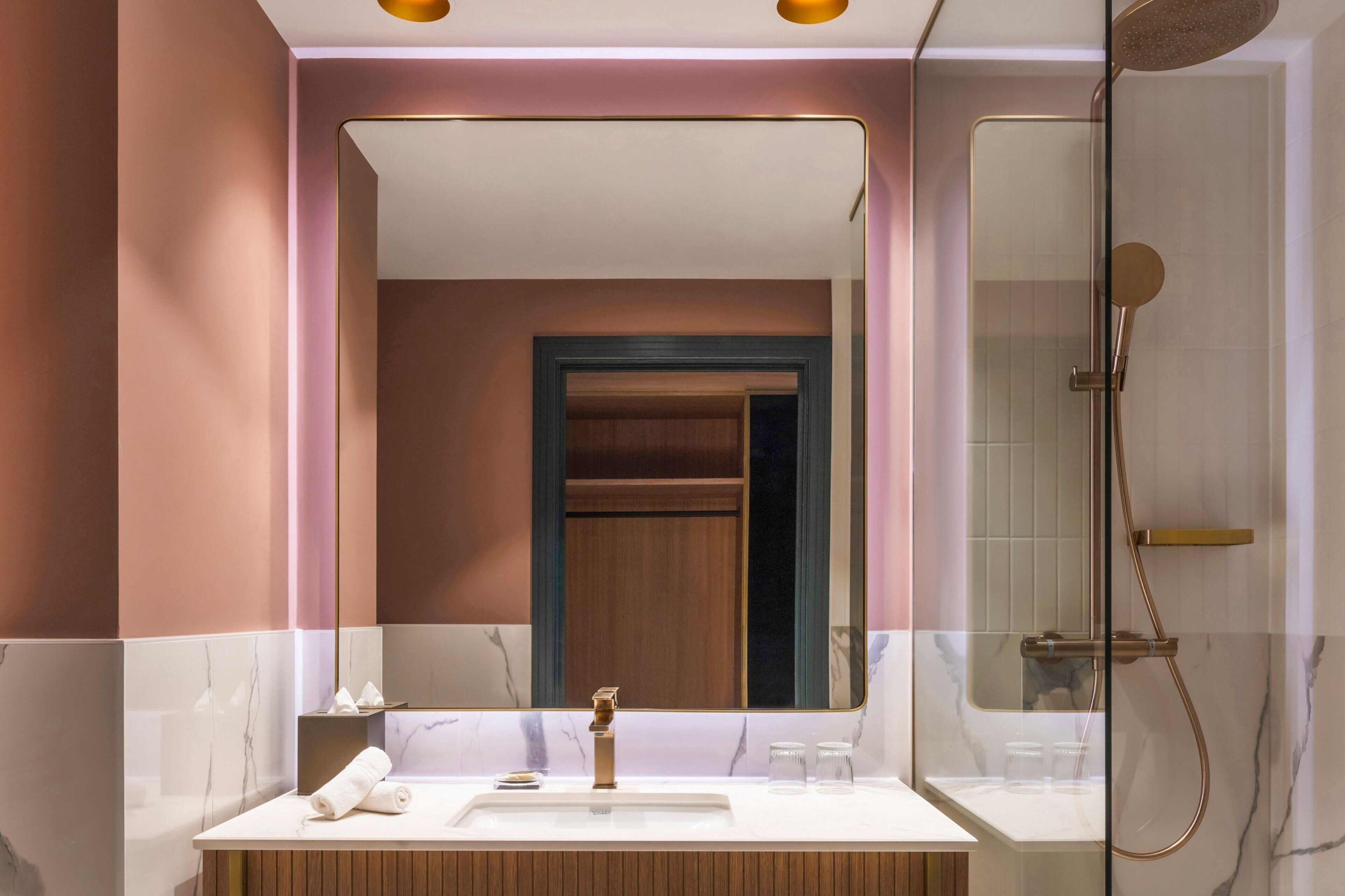 shower, free toiletries, hair dryer, bathrobes