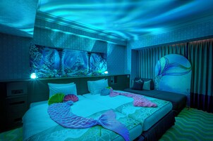 Mermaid Themed Room (Decorations not for take-home), Non-Smoking | Down comforters, in-room safe, desk, blackout drapes