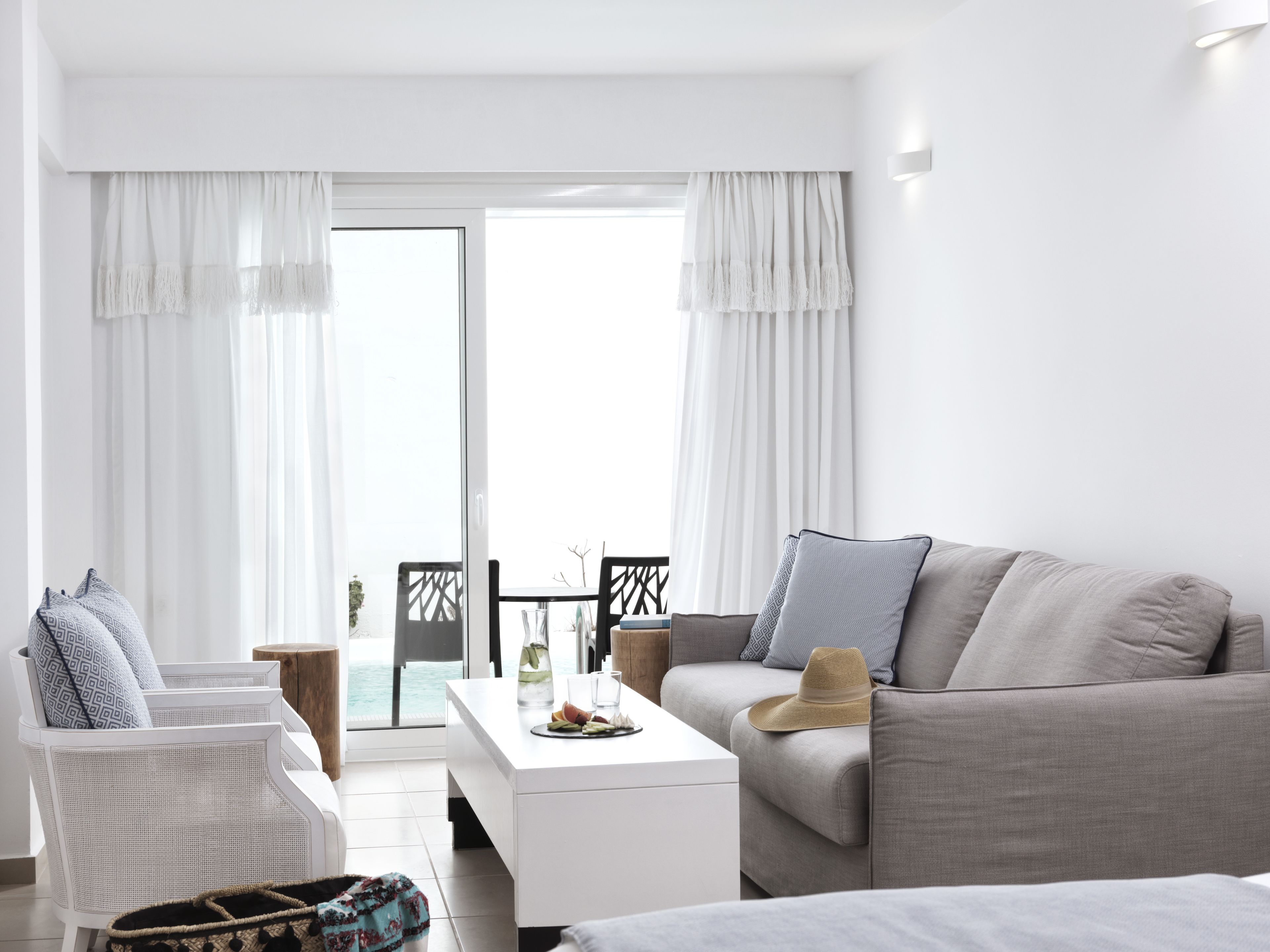 junior quadruple room, pool view (shared swimming pool) | premium bedding, in-room safe, individually decorated