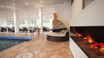 Indoor pool, 2 outdoor pools, open 7:00 AM to 9:00 PM, sun loungers