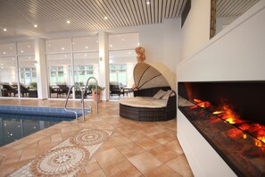 Indoor pool, 2 outdoor pools, open 7:00 AM to 9:00 PM, sun loungers