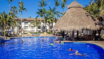 2 outdoor pools, pool umbrellas, pool loungers