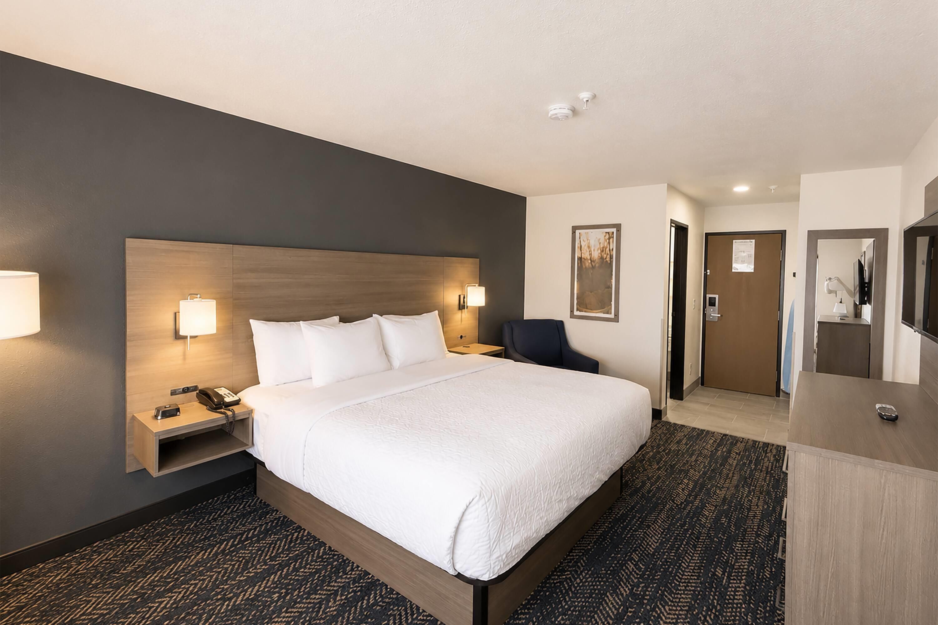 Room, 1 King Bed, Non Smoking | Premium bedding, desk, blackout drapes, iron/ironing board