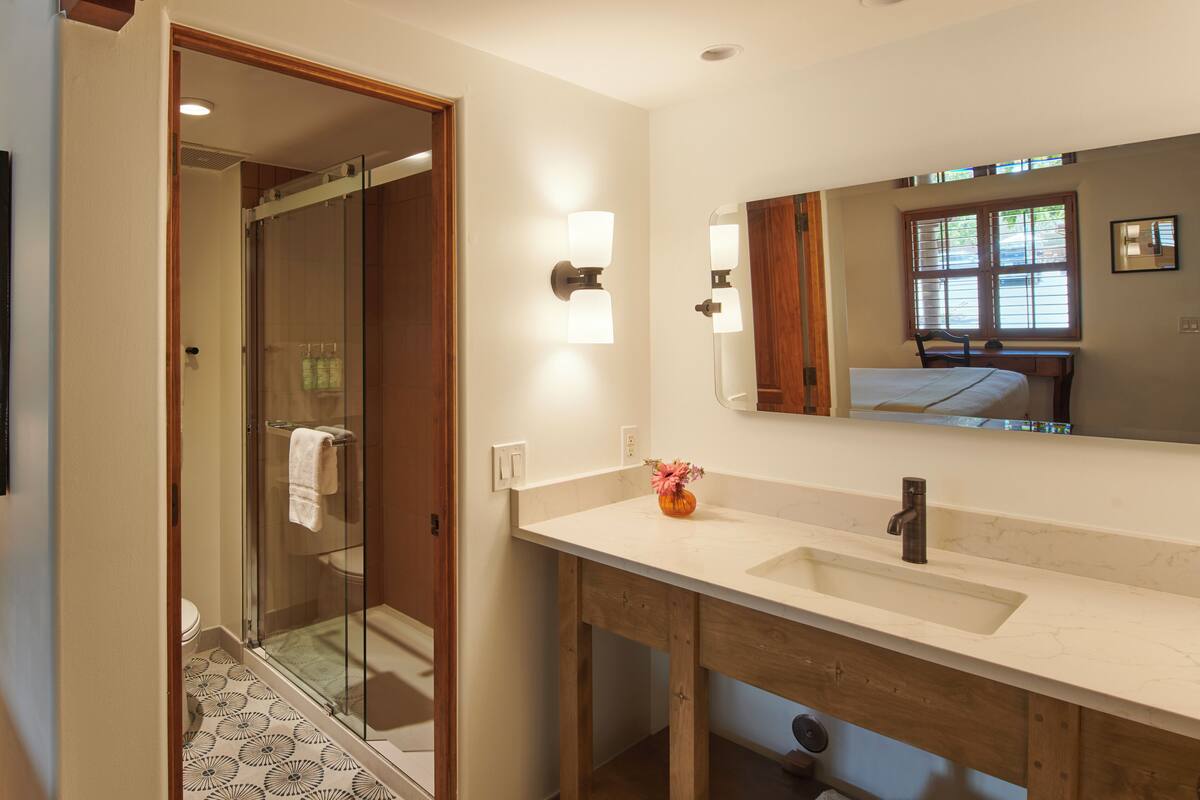 free toiletries, hair dryer, bathrobes, towels