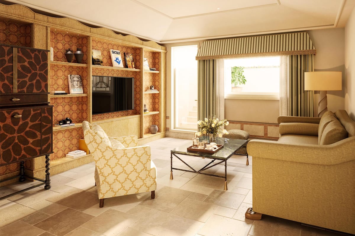 Suite Premium (Villa Timeo) | Ropa de cama de alta calidad, edredón y minibar