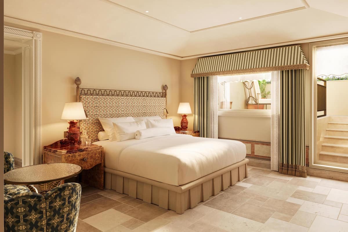 Habitación superior (Villa Timeo) | Ropa de cama de alta calidad, edredón y minibar 