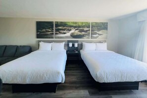 Room, 2 Double Beds, Non Smoking | Desk, blackout curtains, iron/ironing board, rollaway beds