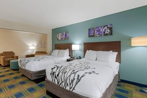 Suite, 2 Double Beds, Non Smoking | In-room safe, desk, blackout drapes, iron/ironing board