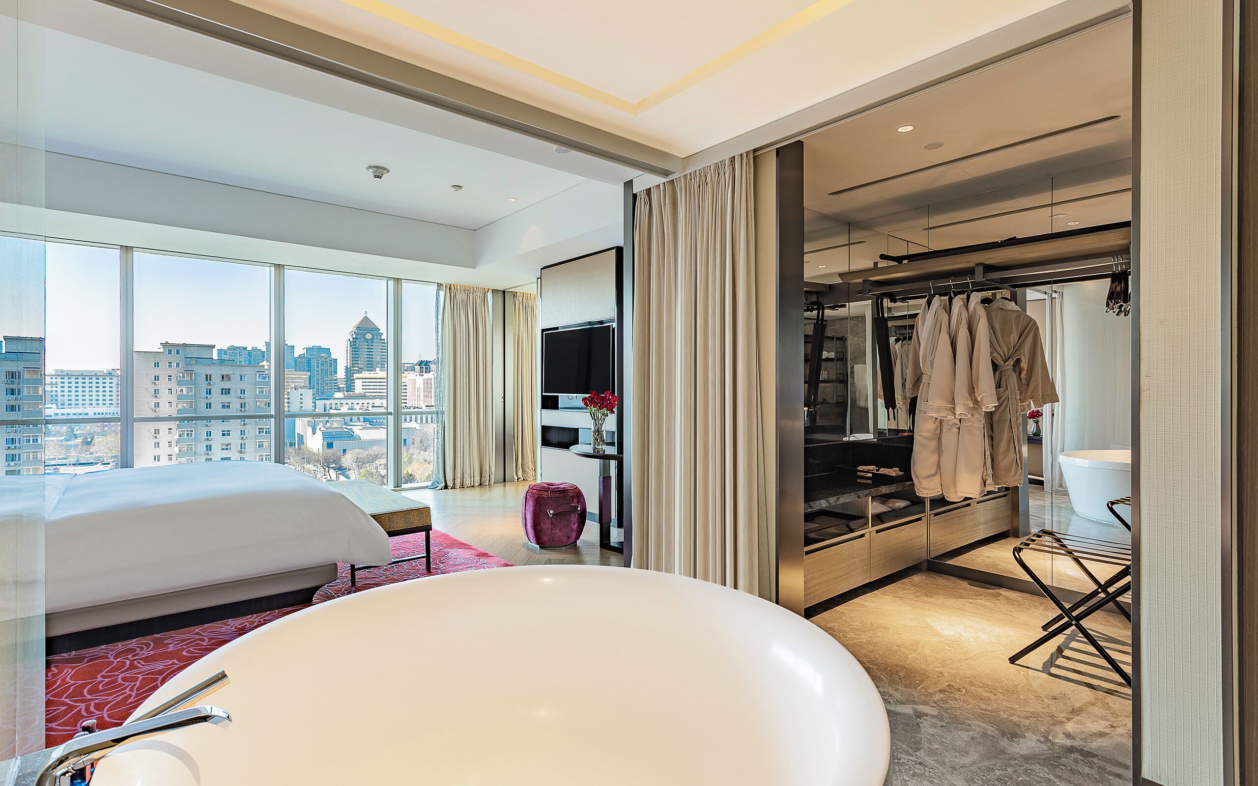 suite, 1 king bed (opera) | bathroom | separate bathtub and shower, deep-soaking bathtub, rainfall showerhead