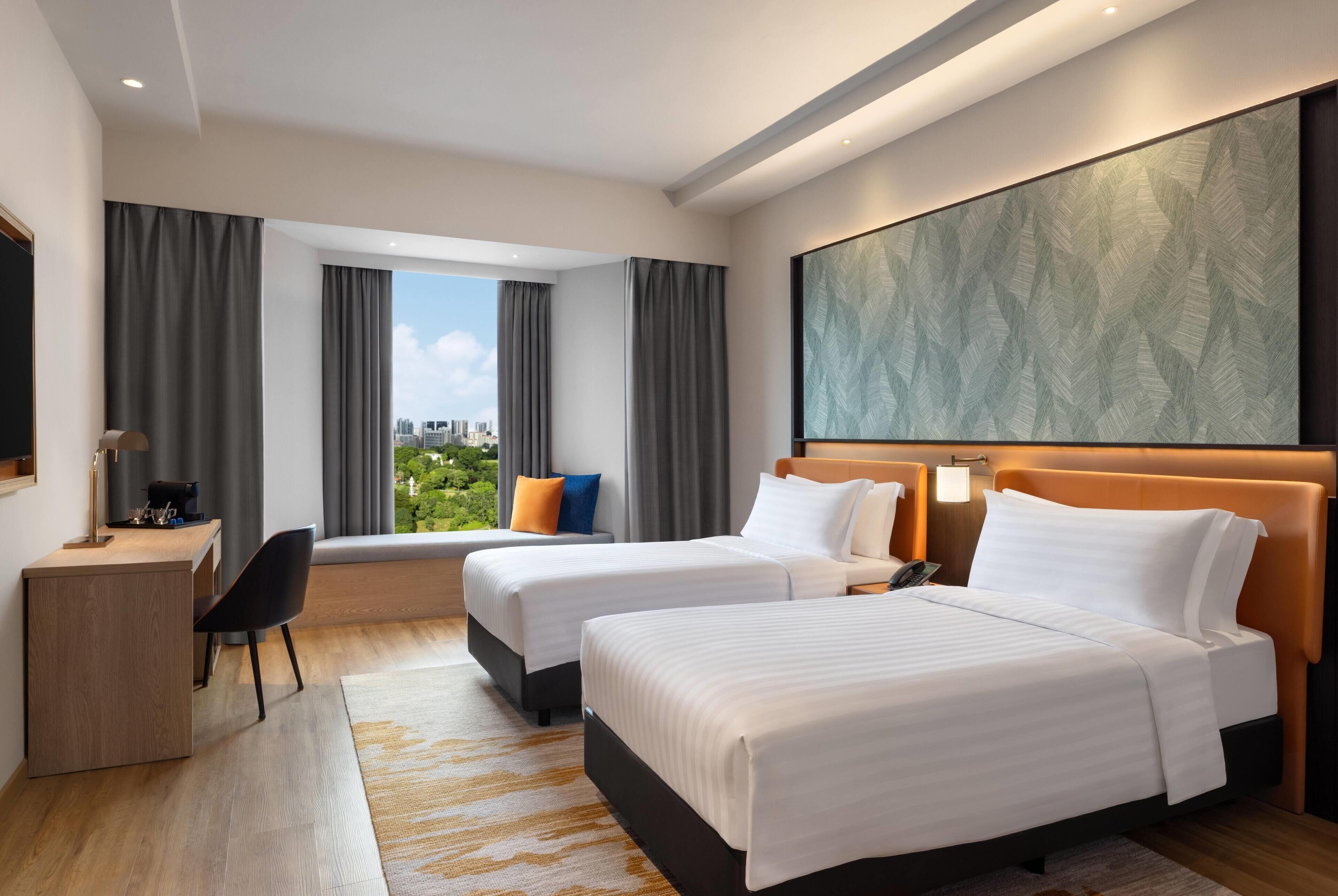 尊貴客房, 2 張單人床 | 迷你吧、房內夾萬、書桌、遮光窗簾/窗簾