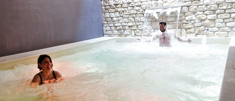 Indoor pool, a waterfall pool