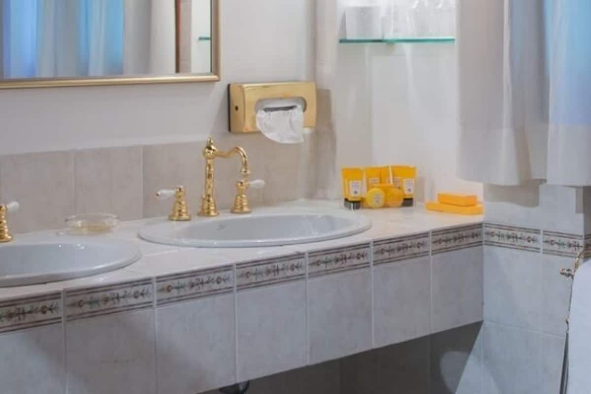 family suite, garden view | bathroom sink