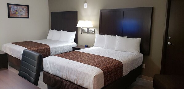 Standard Room, 2 Queen Beds, Non Smoking | Desk, blackout curtains, free WiFi, bed sheets