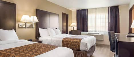 Standard Room, 2 Queen Beds, Non Smoking | Desk, blackout drapes, free WiFi, bed sheets