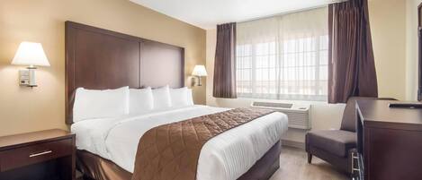 Desk, blackout curtains, free WiFi, bed sheets