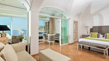 Junior Suite, Terrace, Sea View | Minibar, in-room safe, individually furnished, desk