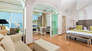 Junior Suite, Terrace, Sea View | Minibar, in-room safe, individually furnished, desk