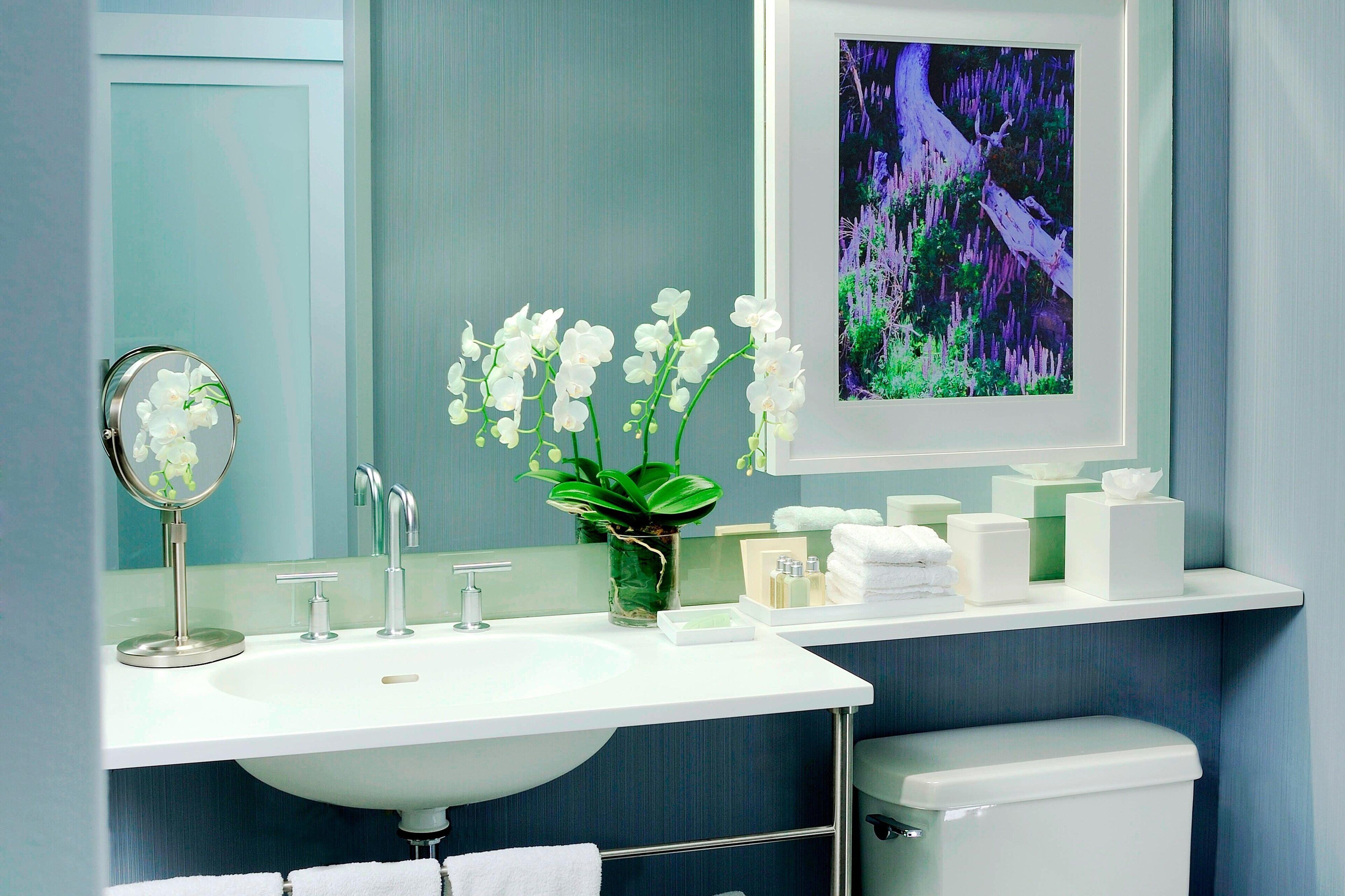 free toiletries, hair dryer, bathrobes, towels