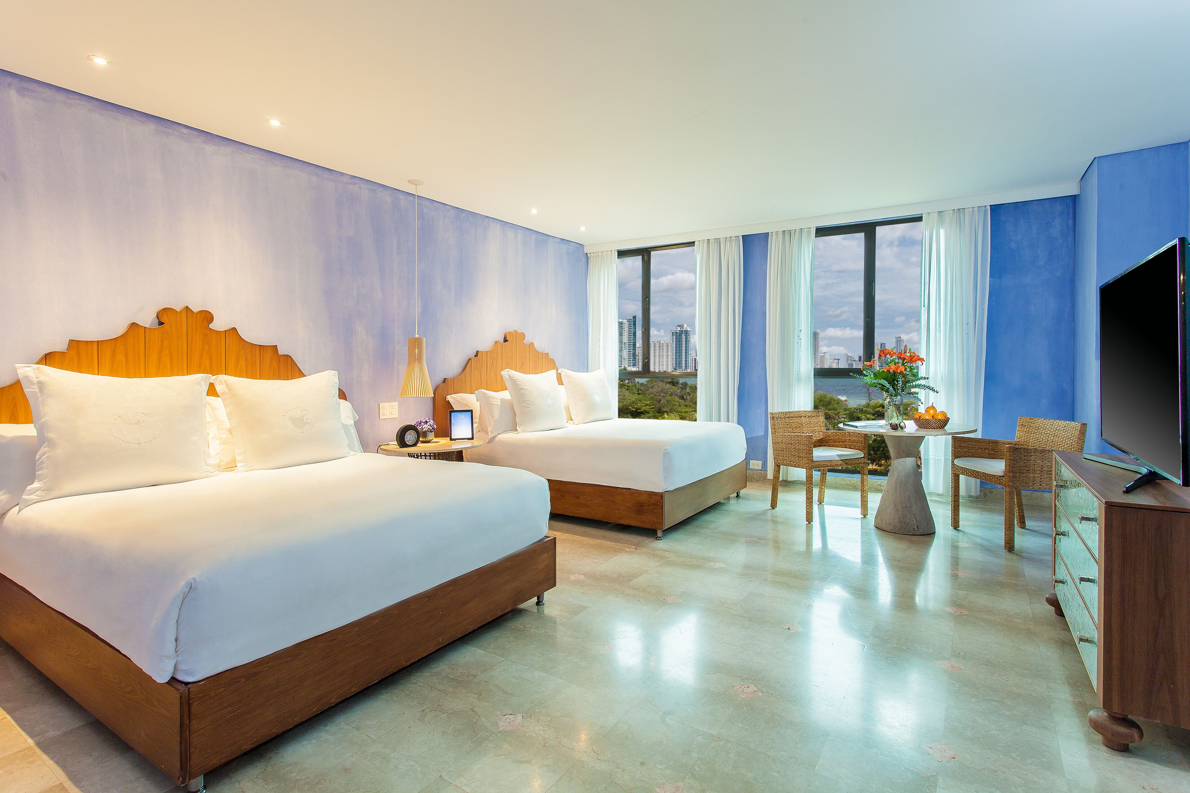 superior double room, 2 queen beds | 1 bedroom, frette italian sheets, premium bedding, down duvets