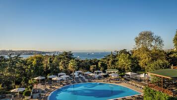 Indoor pool, seasonal outdoor pool, cabanas (surcharge), pool umbrellas