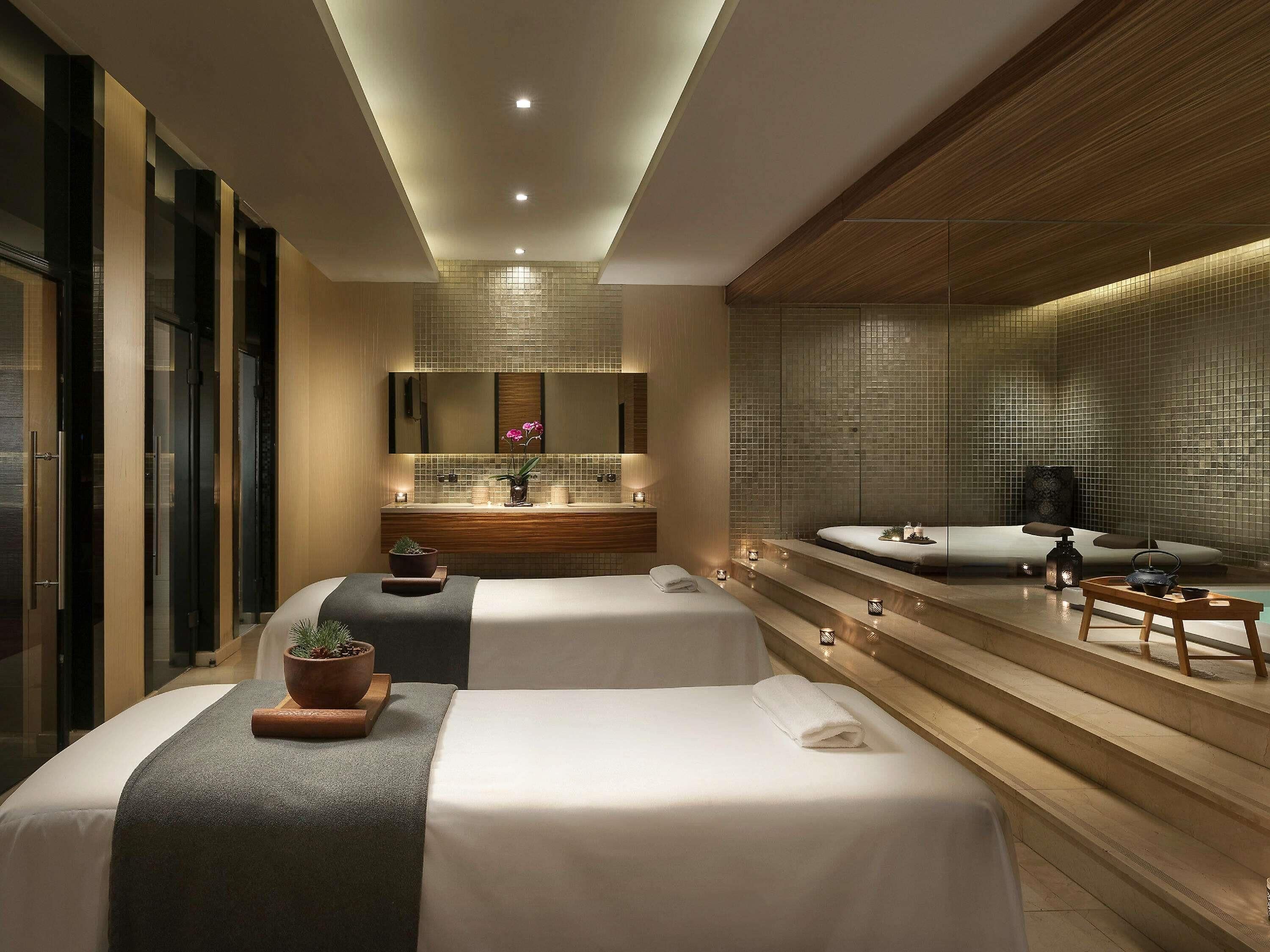 Phòng trị liệu đôi, phòng tắm hơi, bồn tắm thủy lực, phòng xông hơi 