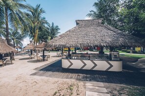 On the beach, scuba diving, windsurfing, kayaking