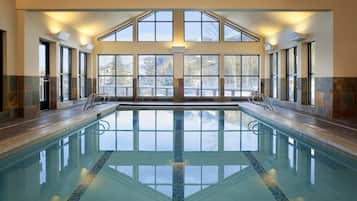 Indoor pool, outdoor pool, sun loungers