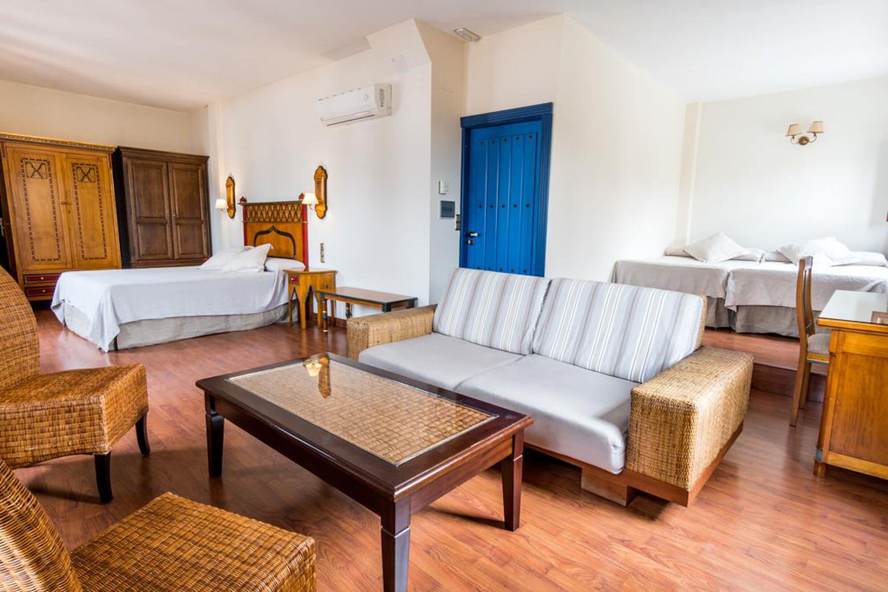 superior quadruple room (exterior) | 1 bedroom, in-room safe, desk, laptop workspace