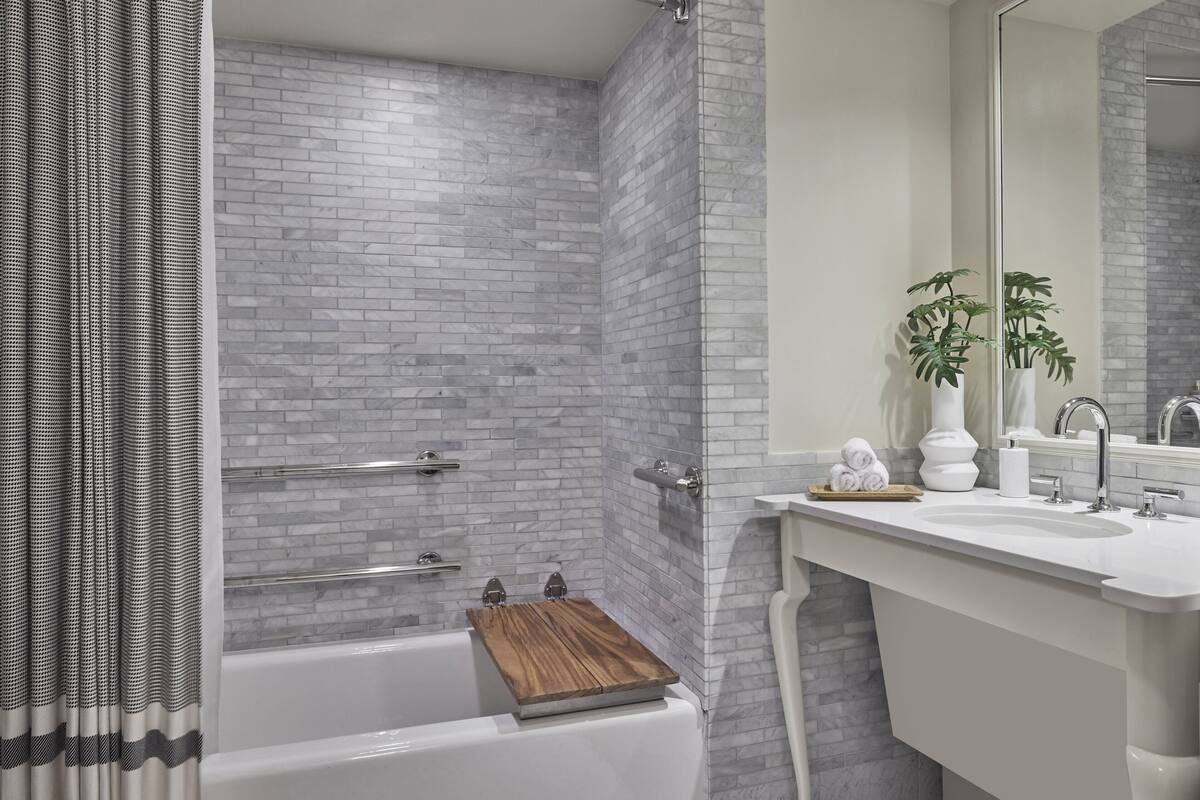 shower, designer toiletries, hair dryer, bathrobes