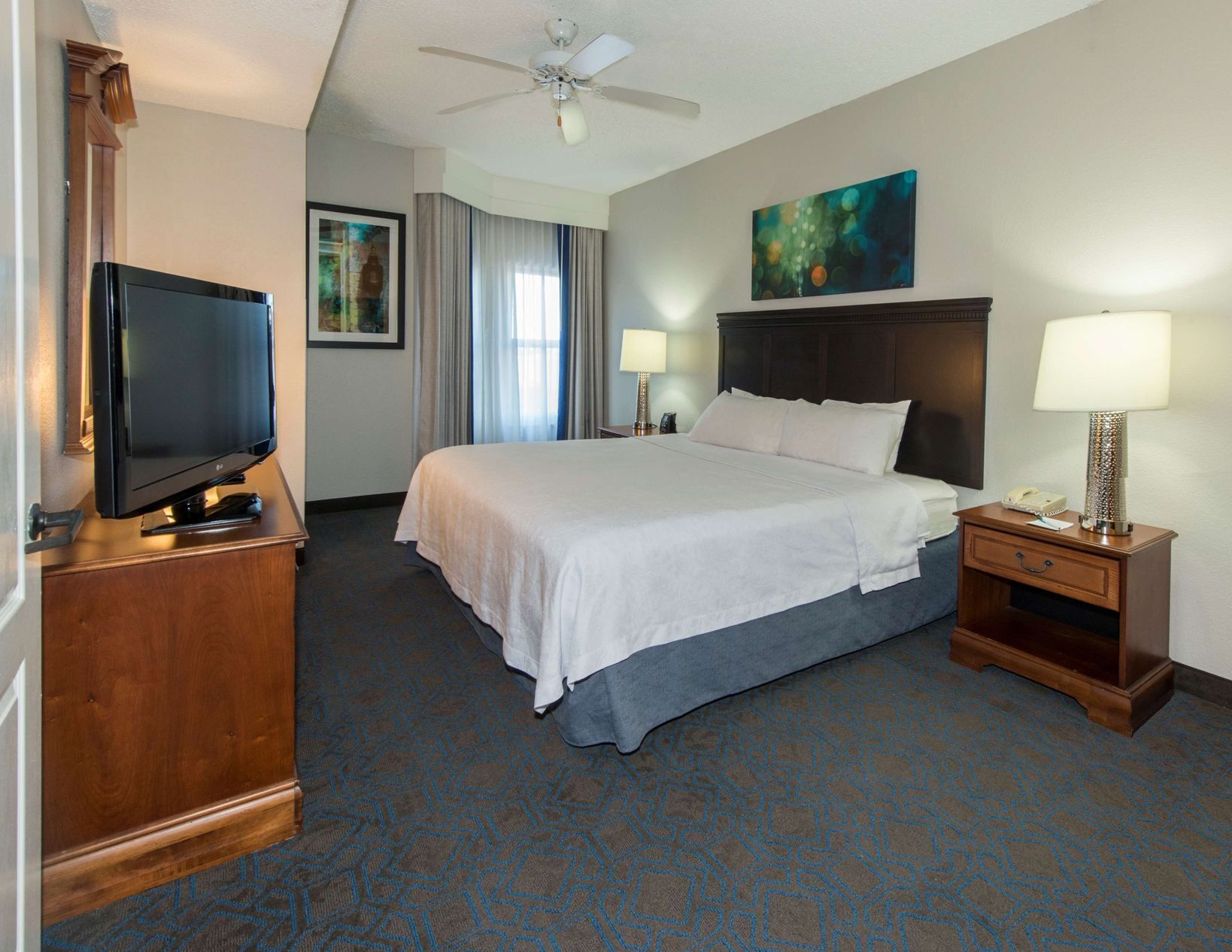1 bedroom, desk, laptop workspace, blackout drapes