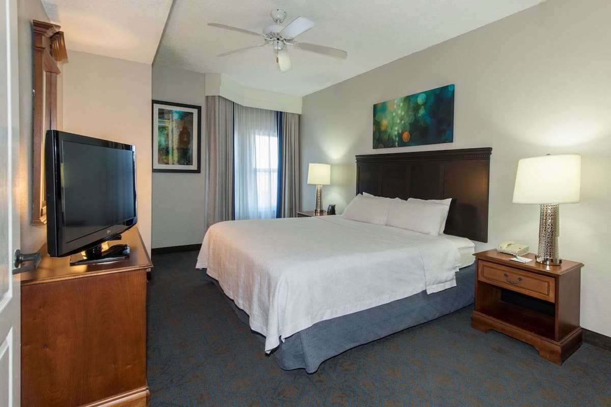 1 bedroom, desk, laptop workspace, blackout drapes