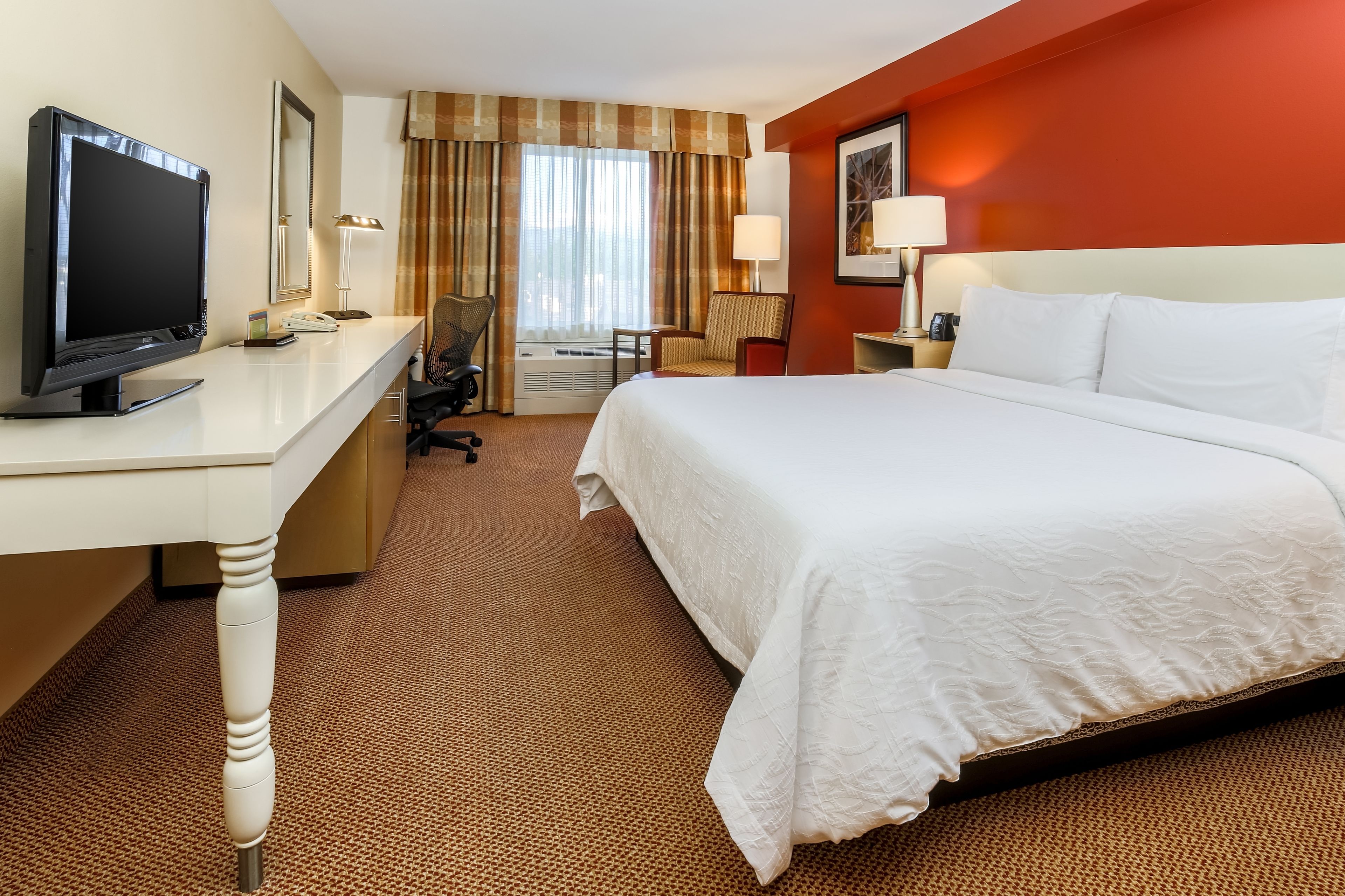 one king bed, with jetted tub | premium bedding, in-room safe, individually furnished, desk