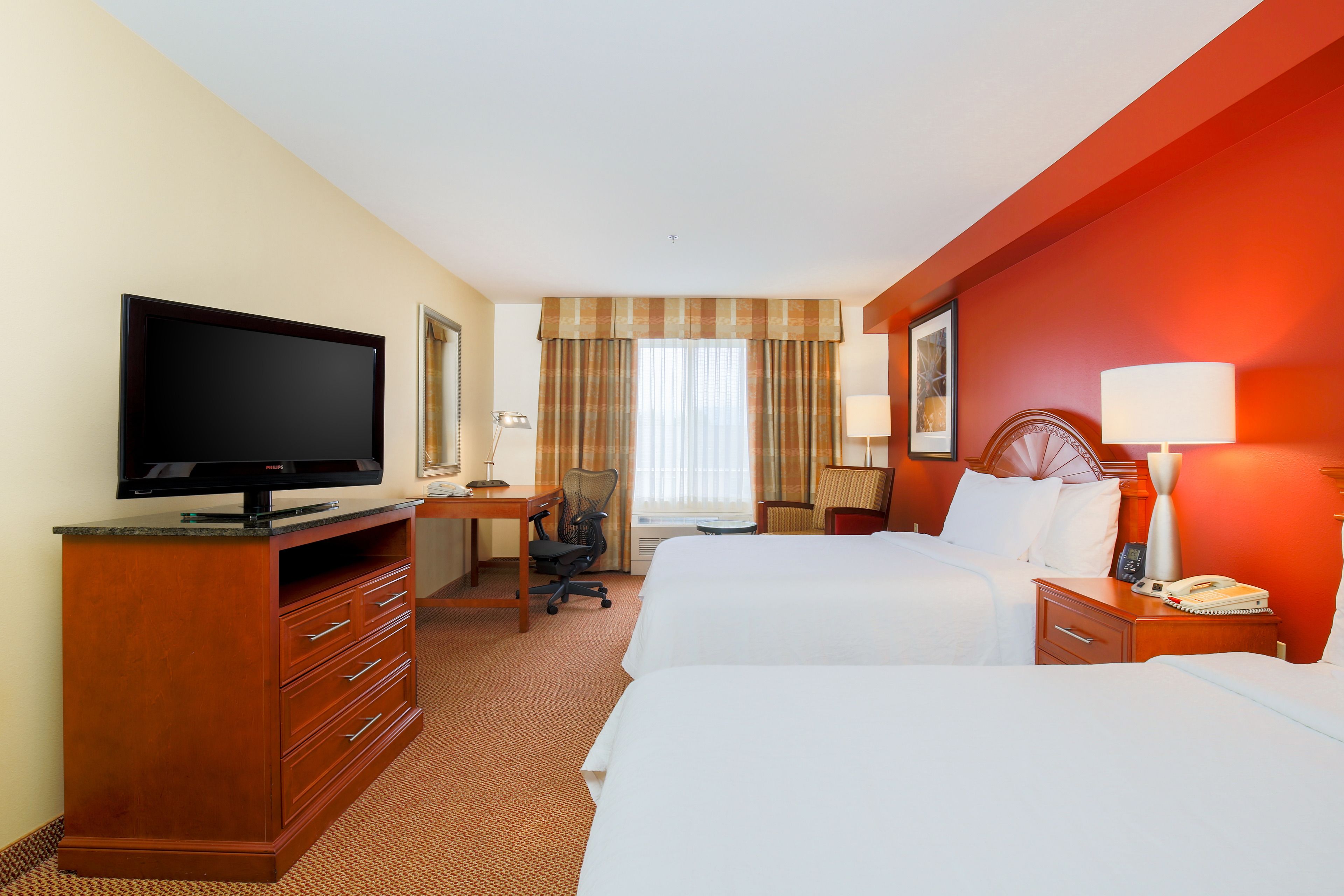 standard two queen beds | premium bedding, in-room safe, individually furnished, desk