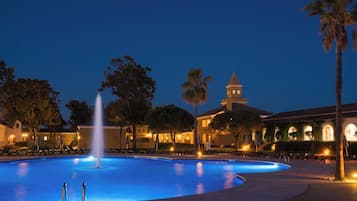 Indoor pool, outdoor pool, pool loungers