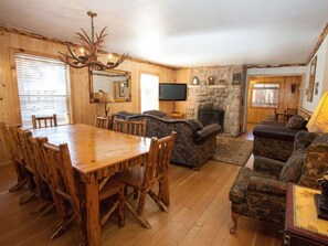 Cabin, 5 Bedrooms | Living area | TV