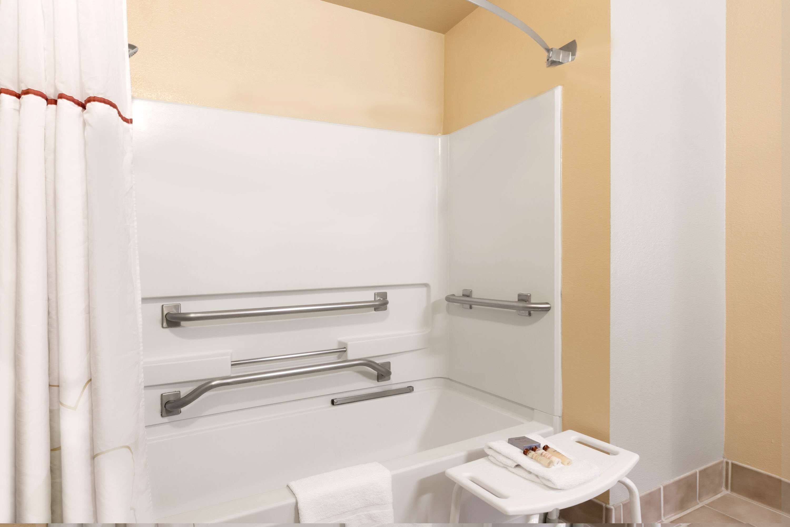 free toiletries, hair dryer, towels