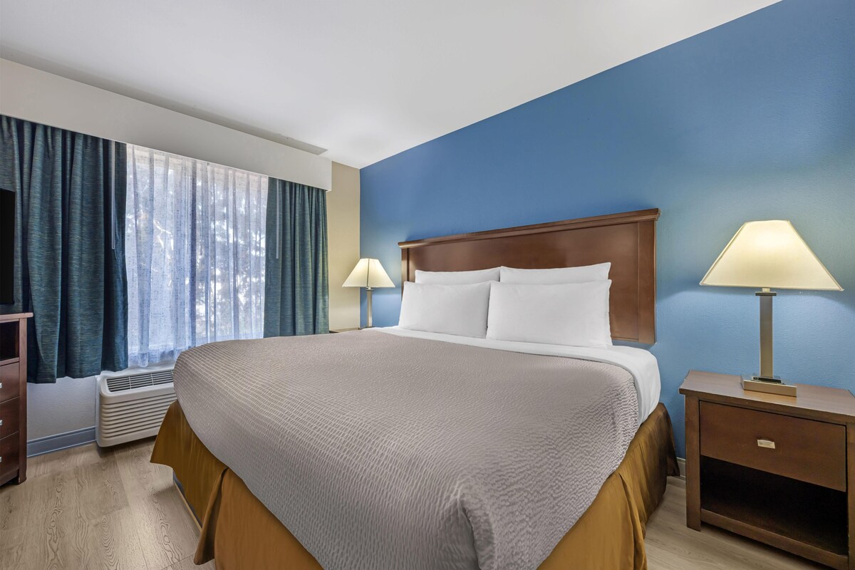 Suite, 1 cama King size, para no fumadores, hidromasaje | Camas con pillow-top, cortinas blackout y tabla de planchar con plancha 
