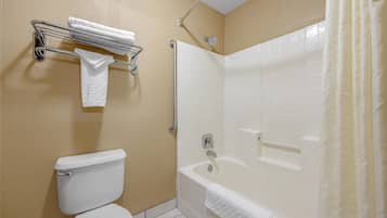 Suite, 1 King Bed, Non Smoking, Jetted Tub | Bathroom | Combined shower/tub, free toiletries, hair dryer, towels