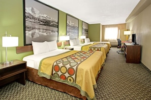 Desk, blackout curtains, iron/ironing board, free WiFi