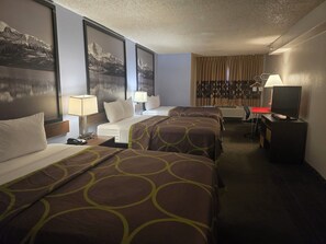 Room, Multiple Beds, Non Smoking | Desk, blackout drapes, iron/ironing board, free WiFi