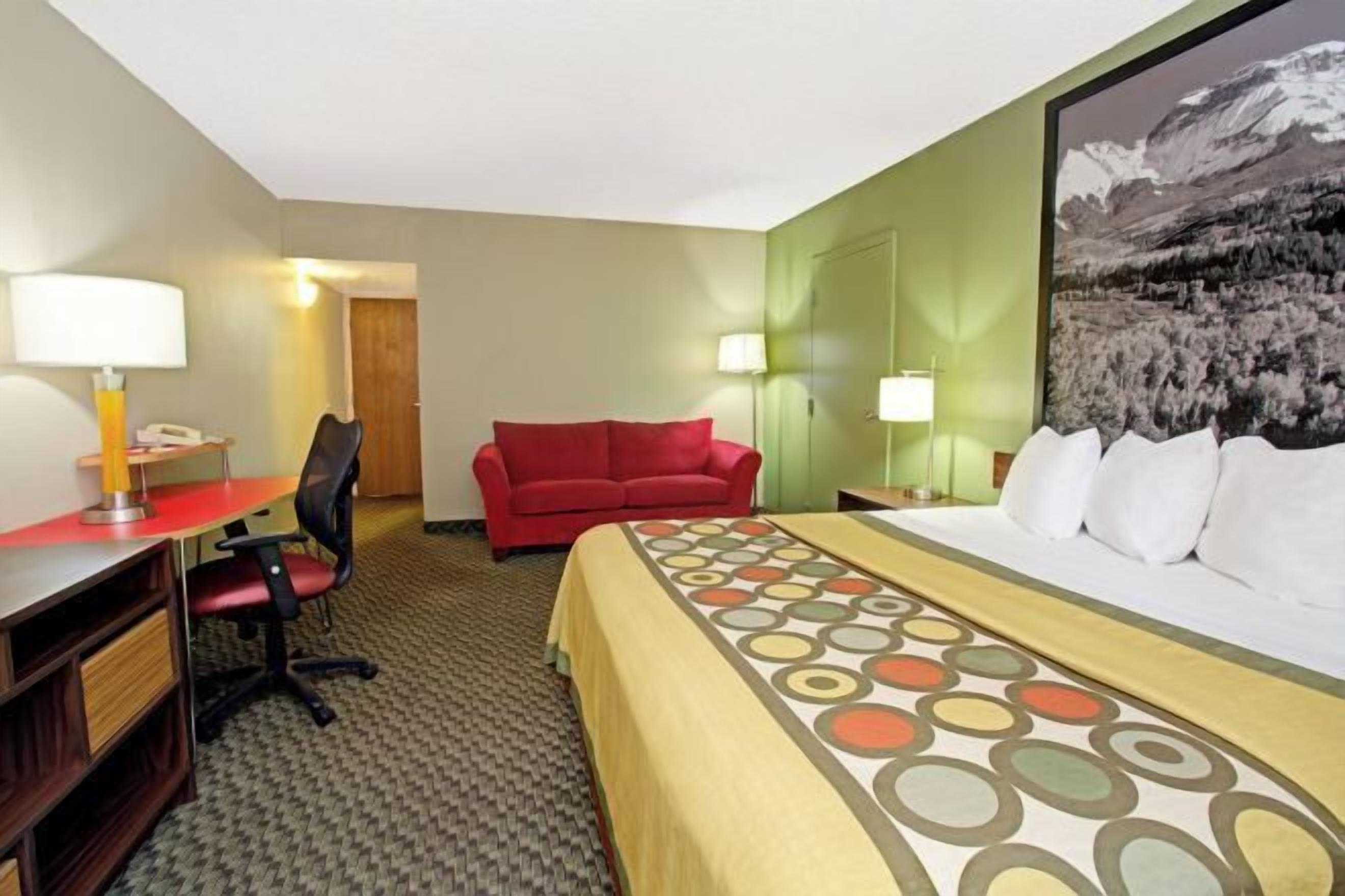 Desk, blackout curtains, iron/ironing board, free cots/infant beds