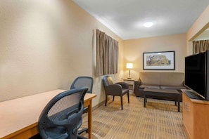 Desk, blackout curtains, iron/ironing board, free WiFi